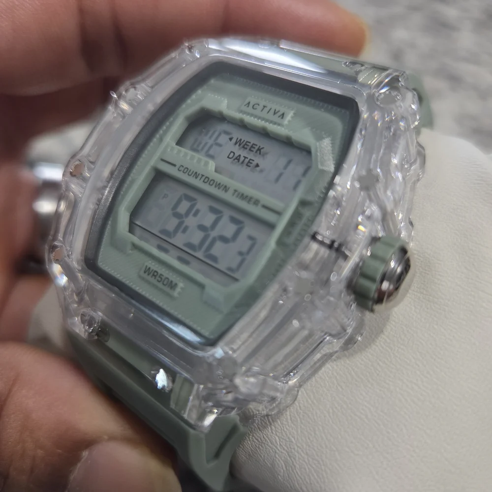 Ativa Gray Smartwatch with Retro-Modern LCD Display